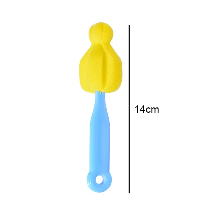 Sponge Nipple Cleaning Brush Long Handle Baby Pacifier Straw Scrubber 360° Washing Glass Cup Small Brush Kitchen Cleaning Tool